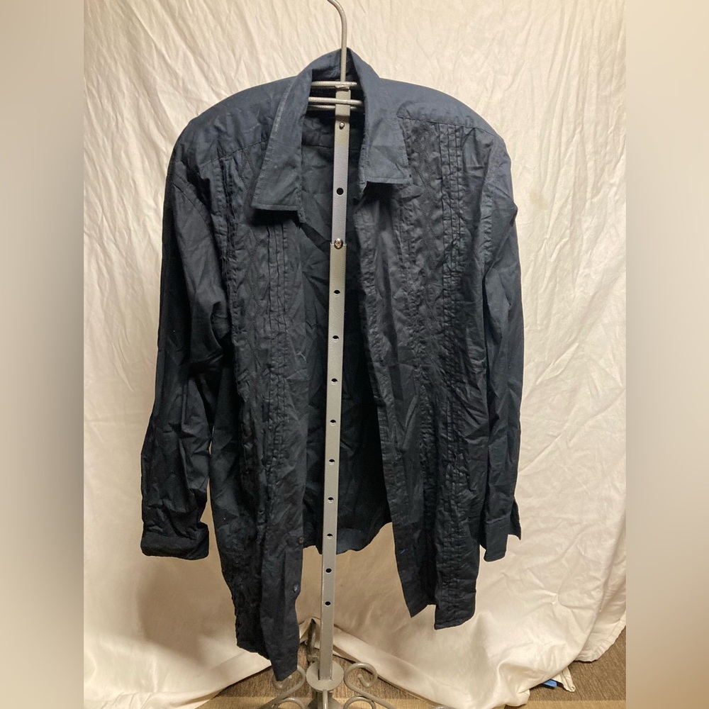 SYNGY long sleeve black button down shirt 2XLT